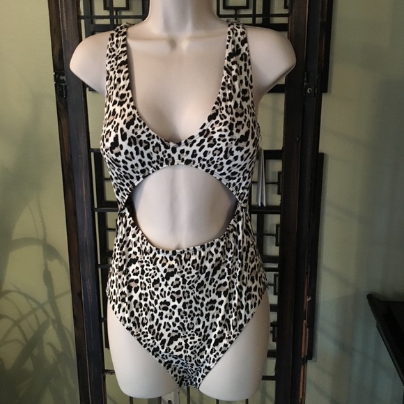 EJ Cheetah Print Monokini (NWT) Cut Out Size L - Picture 2 of 8